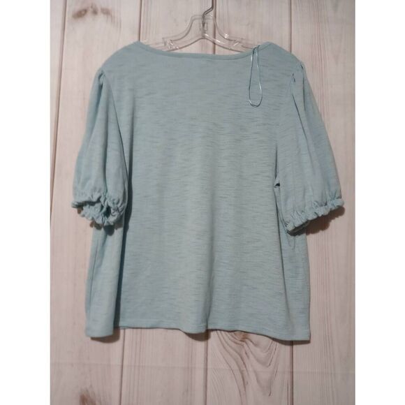 Lauren Conrad Shirt Ladies Extra Large Blue‎ Short Sleeve - Picture 2 of 7